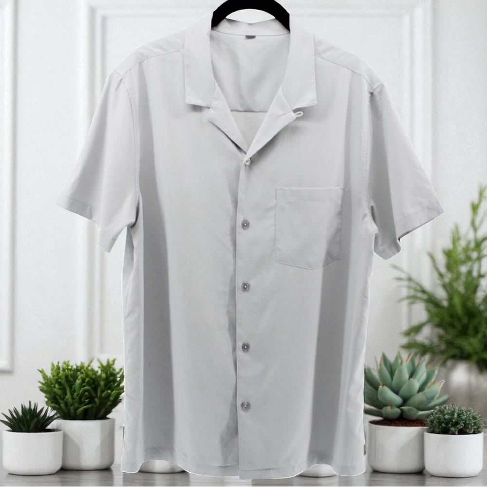 Vuori Classic Gray Short Sleeve Button Down Shirt Coastal Athletic Men's S